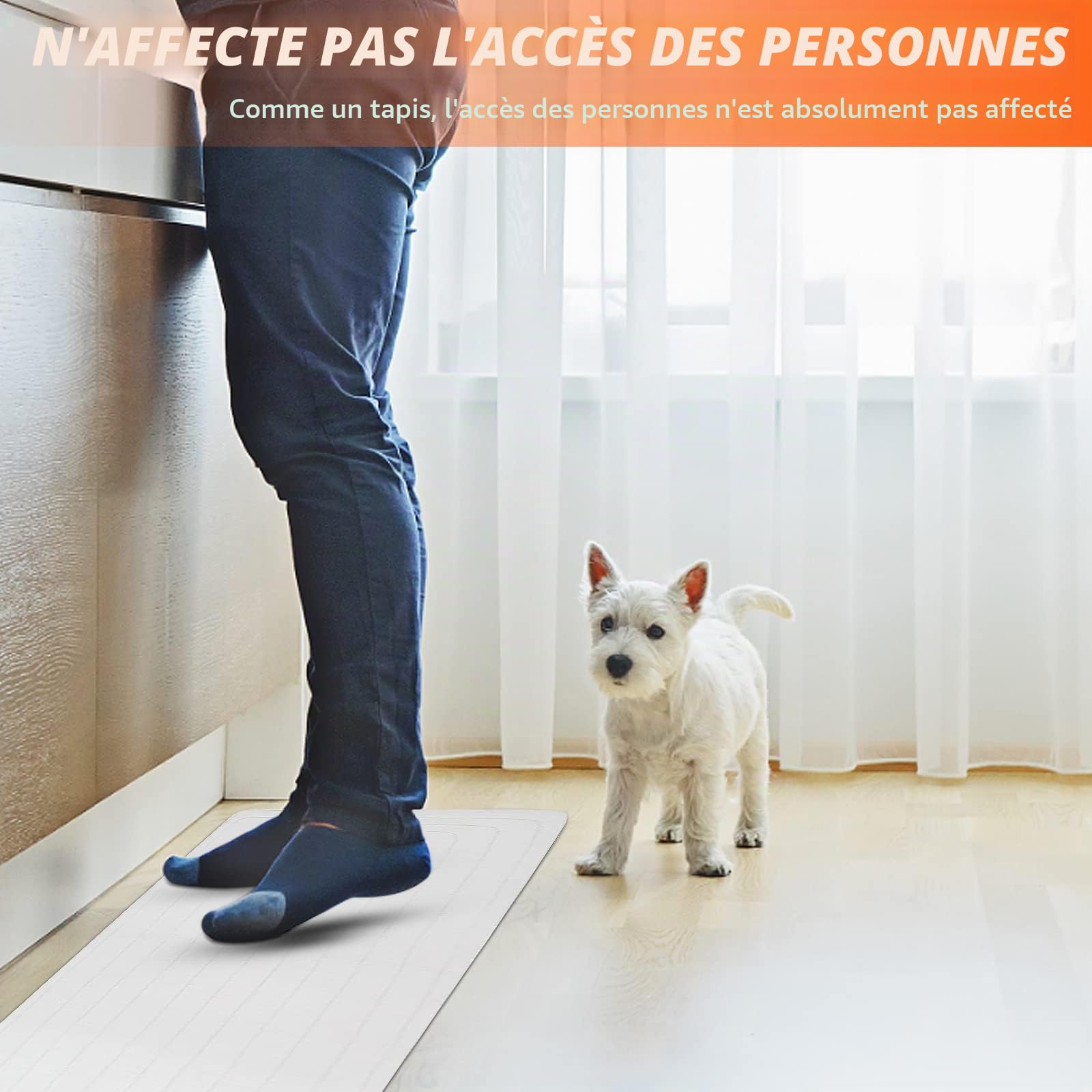 Tapis de Protection pour Animaux de Compagnie pour l'intérieur, Coussin de Choc électrique comme Remplacement pour Grille d'épines, barrière d'animaux(152,5 x 30,5 cm (12 x 60 Pouces)