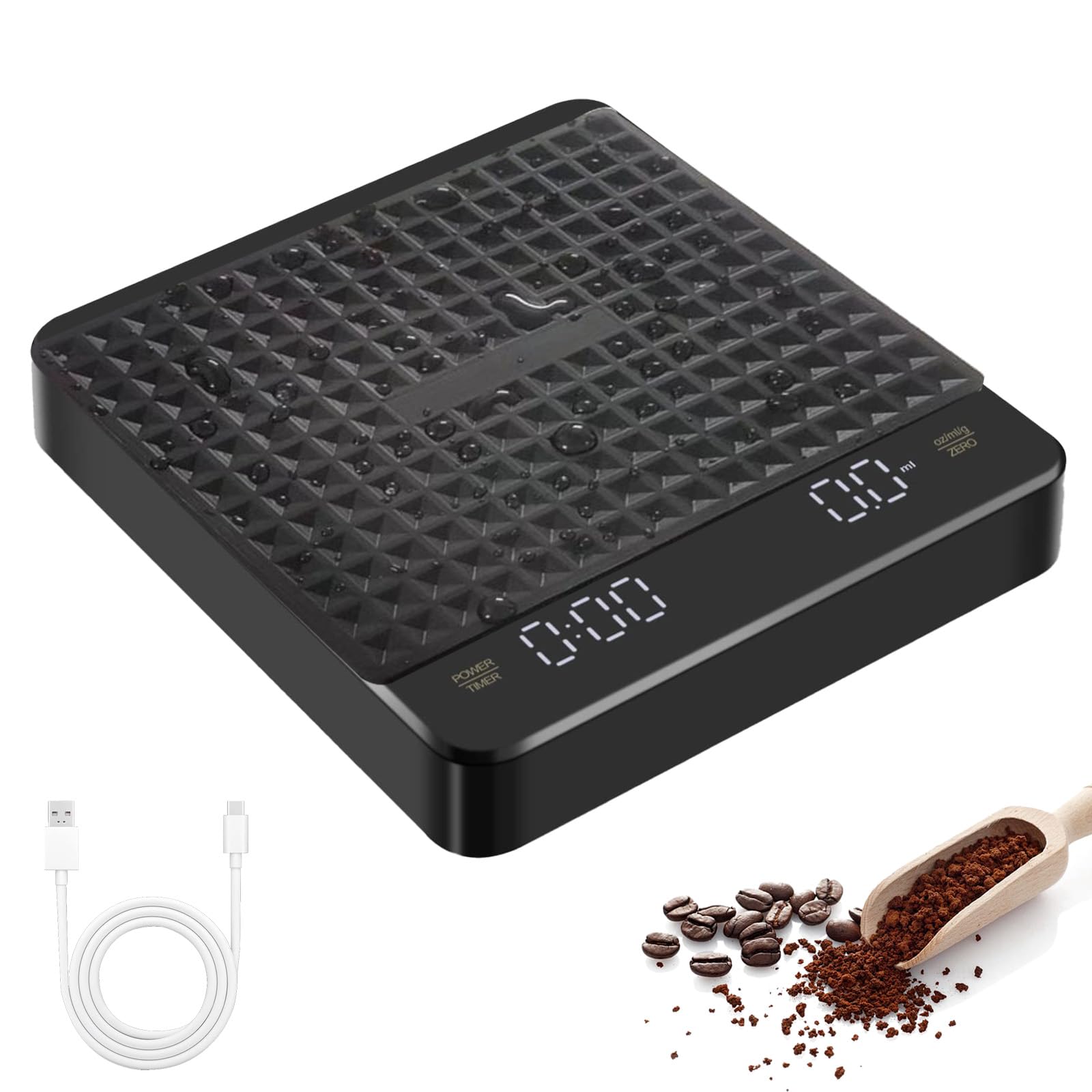 Bilancia Da Caffè Con Timer 3Kg / 0.1G Bilancia Per Caffè Espresso Ad Alta Precisione Con Display Lcd Retroilluminato~p220223716