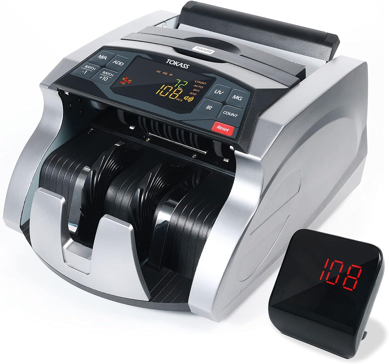 Amazon TOKASS マネーカウンター UV/MG/IR偽造検知 紙幣カウンター 大型LCDディスプレイ&高速カウント速度1000