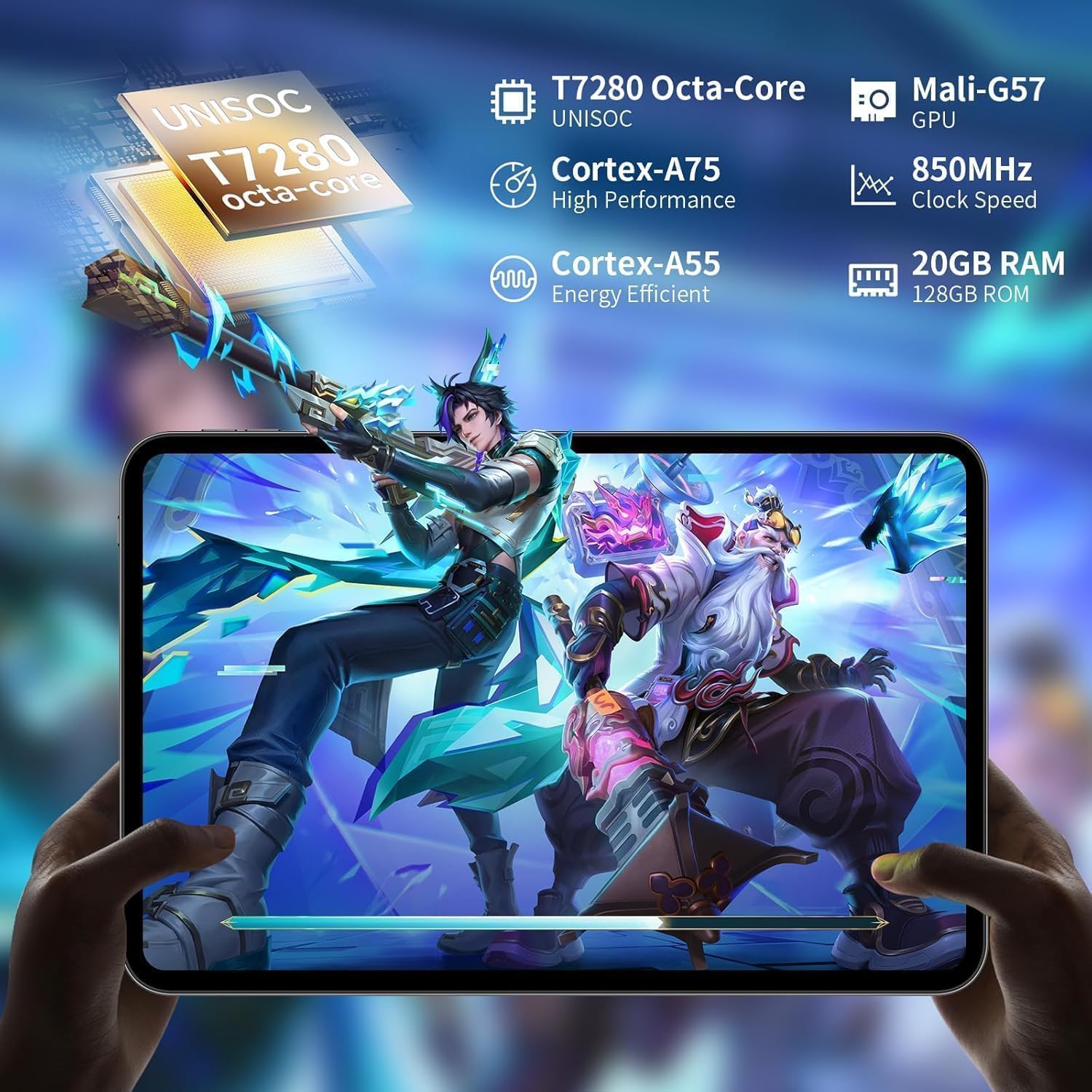 TECLAST T65 Tablet 13.4 Pollici 120Hz Display Tablet Android 16, Doppio SIM 4G LTE+5G WiFi, 2.2GHz Octa-Core, 20GB RAM+128GB ROM(TF 4TB) Widevine L1/13MP/BT5/GPS