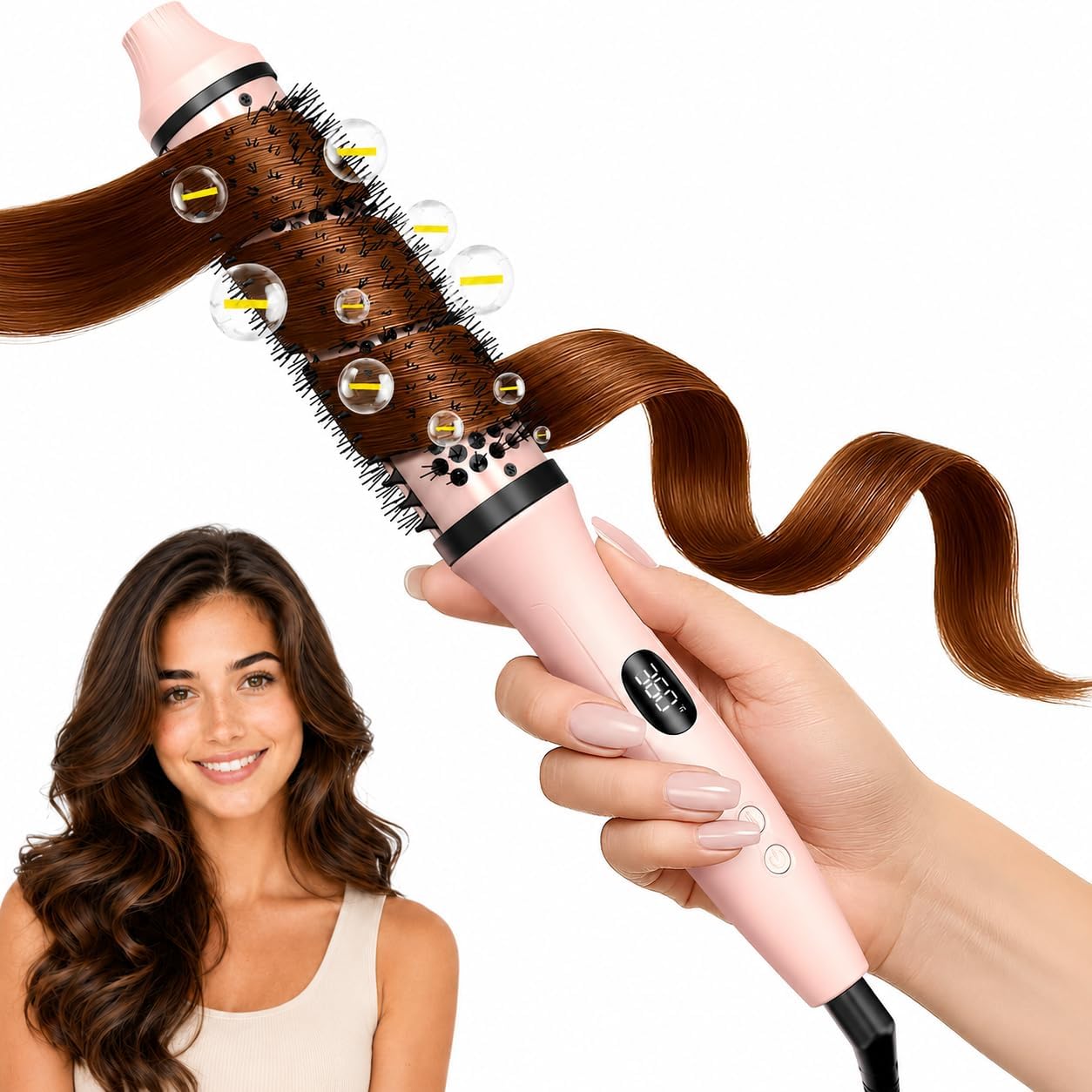 (-39%) Bopcal Thermal Brush 3 in 1- Thermobürste Ionen mit Digital Display C2571