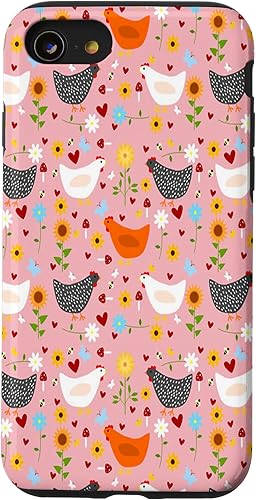 Funda Funny Chicken Farmer Women Men Chickens Farming Chicken para iPhone SE (2020) 7 8