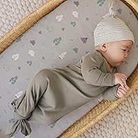 Vista 5 de BROLEX - Juego de sábanas elásticas ajustables para moisés, paquete de 2 sábanas para moisés/colchón, unisex, para niños y niñas, ultra suave, búho