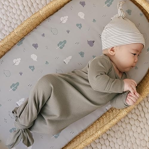 Miniatura 5 de BROLEX - Juego de sábanas elásticas ajustables para moisés, paquete de 2 sábanas para moiséscolchón, unisex, para niños y niñas, ultra suave, búho