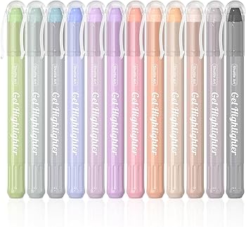 Amazon.co.jp: Shuttle Art 蛍光ペン 淡いカラー 12色セット