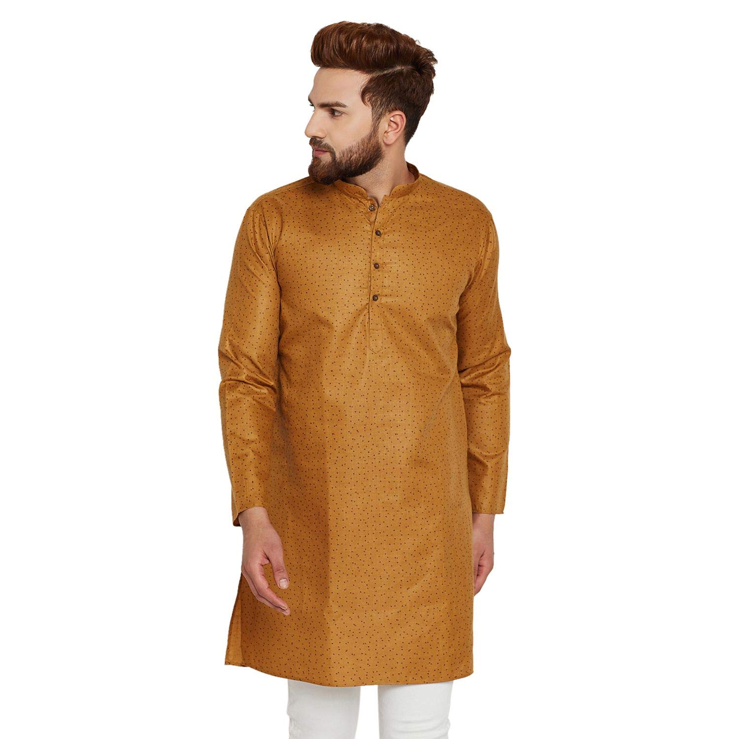 Kurta transpirable de lino contra el calor Sojanya marrón 8