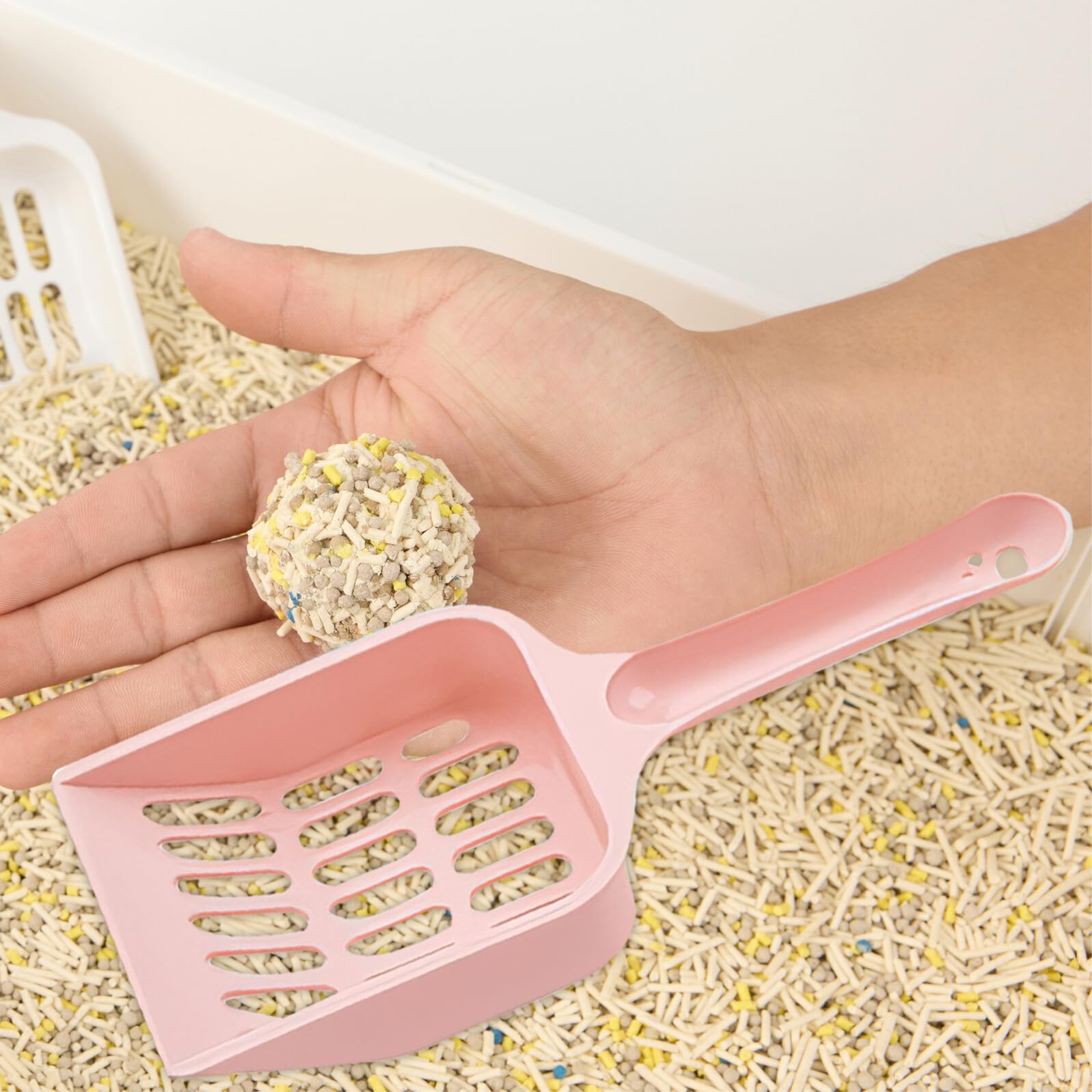 Palette per Lettiera per Gatti in Plastica Setaccio Fori Piccoli Paletta Leggera Infrangibile per Raccolta Escrementi Confezione da 24 Pezzi Colorati Adatta per Pulizia