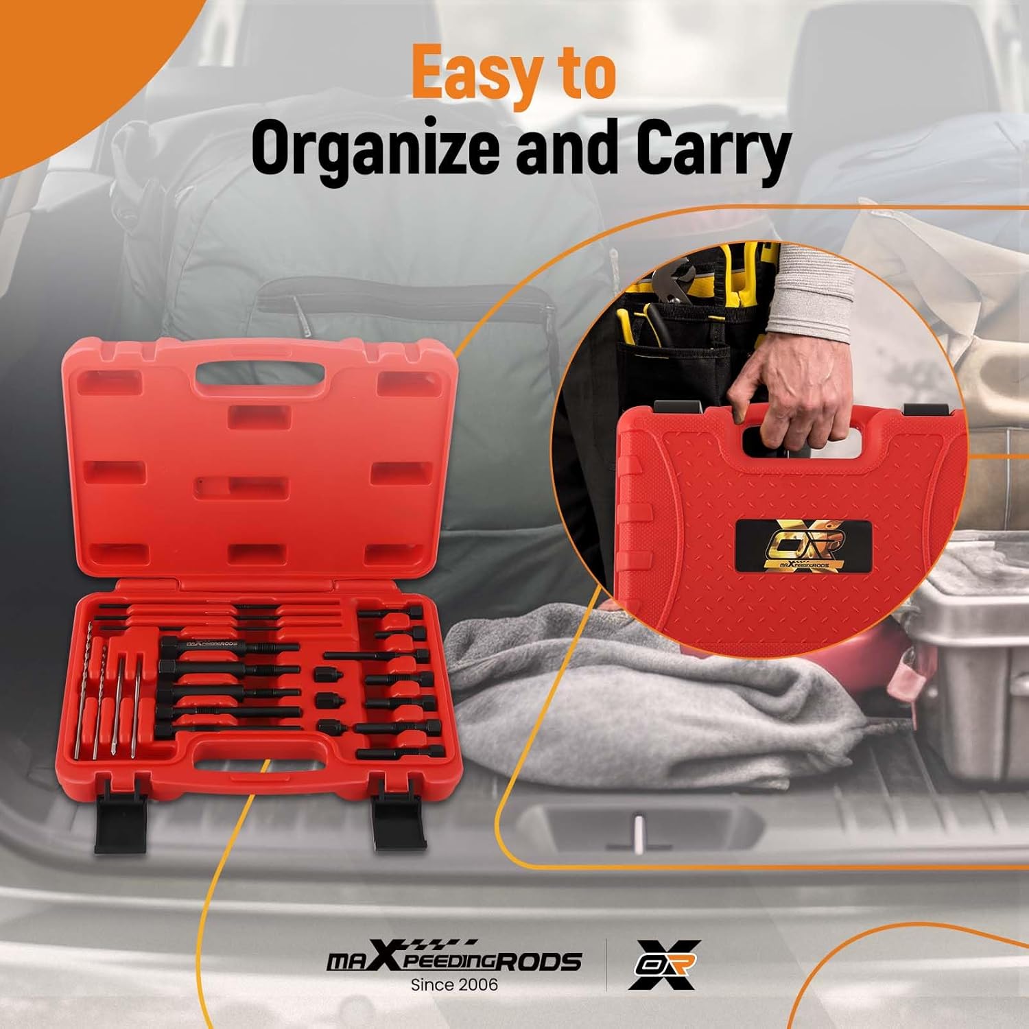 maXpeedingrods 22PCS Glow Plug Removal Tool Kit, High Hardness Fuel Glow Plug Extractor Kit, Glow Plug Electrodes Removing Tool for M8 M10 Glow Plug, with Carry Case