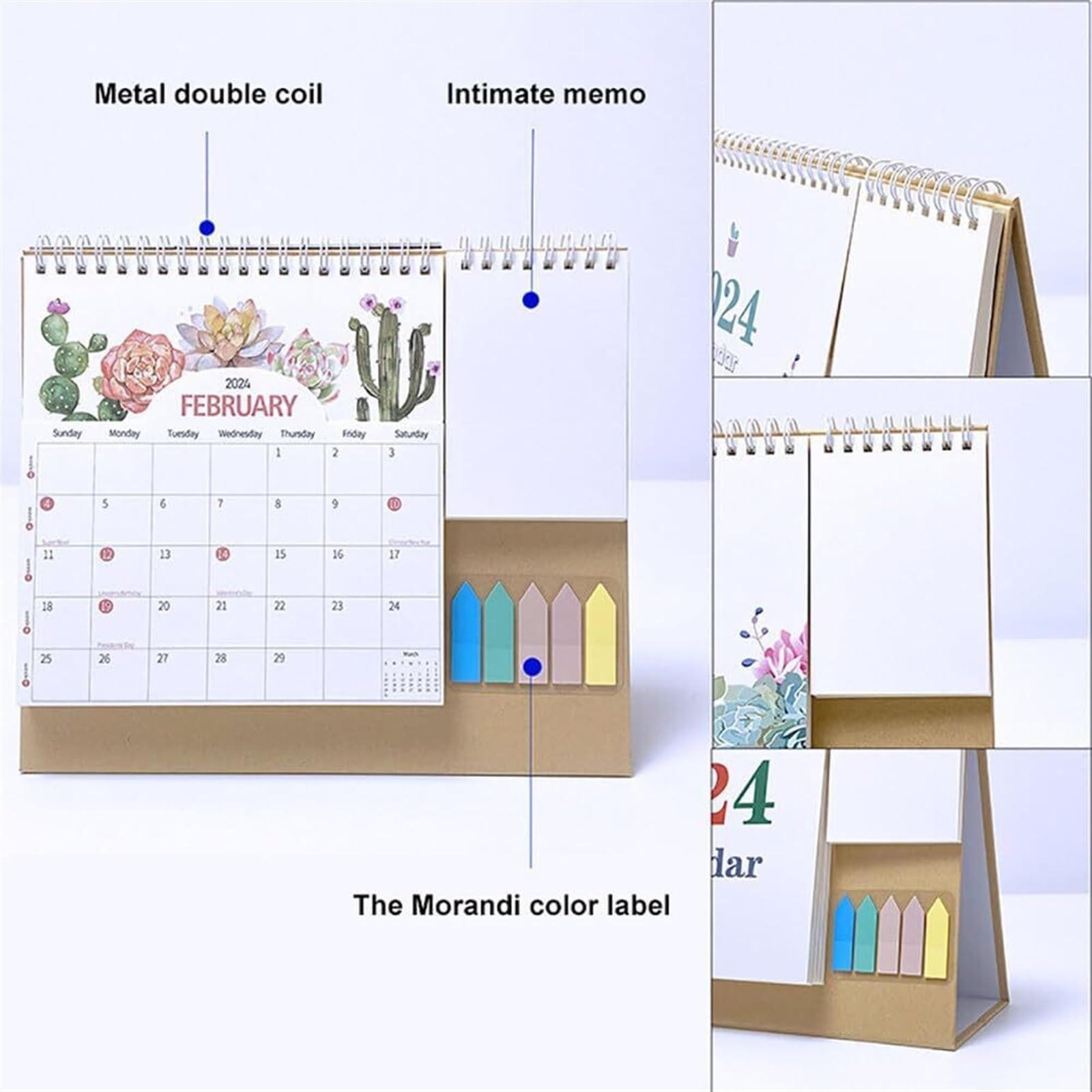 Familienplaner Kalender 2024 Tischkalender 2024, Januar Bis Dezember, 12 Monatskalender 2024, Tischkalender, 21,8 X 25,4 Cm Kalender 2024 (Color : C, Size : 3pc)
