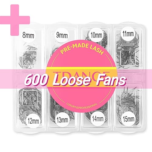 TDANCE Easy Fan - Extensiones de pestañas de volumen Evelash de 0.07 D, mezcla de rizos de 0.55 a 0.59 pulgadas + abanicos sueltos 10D 0.003 in de