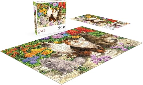 Miniatura 4 de Buffalo Games - Cat Flora - Rompecabezas de 750 piezas para adultos, rompecabezas desafiante perfecto para noches de juego - Tamaño acabado 24.00 x