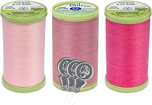 Miniatura 13 de Coats & Clark S960 - Hilo de coser para acolchado a mano, poliéster cubierto de algodón, 325 yardas, paquete de 3 unidades con 3 enhebradores