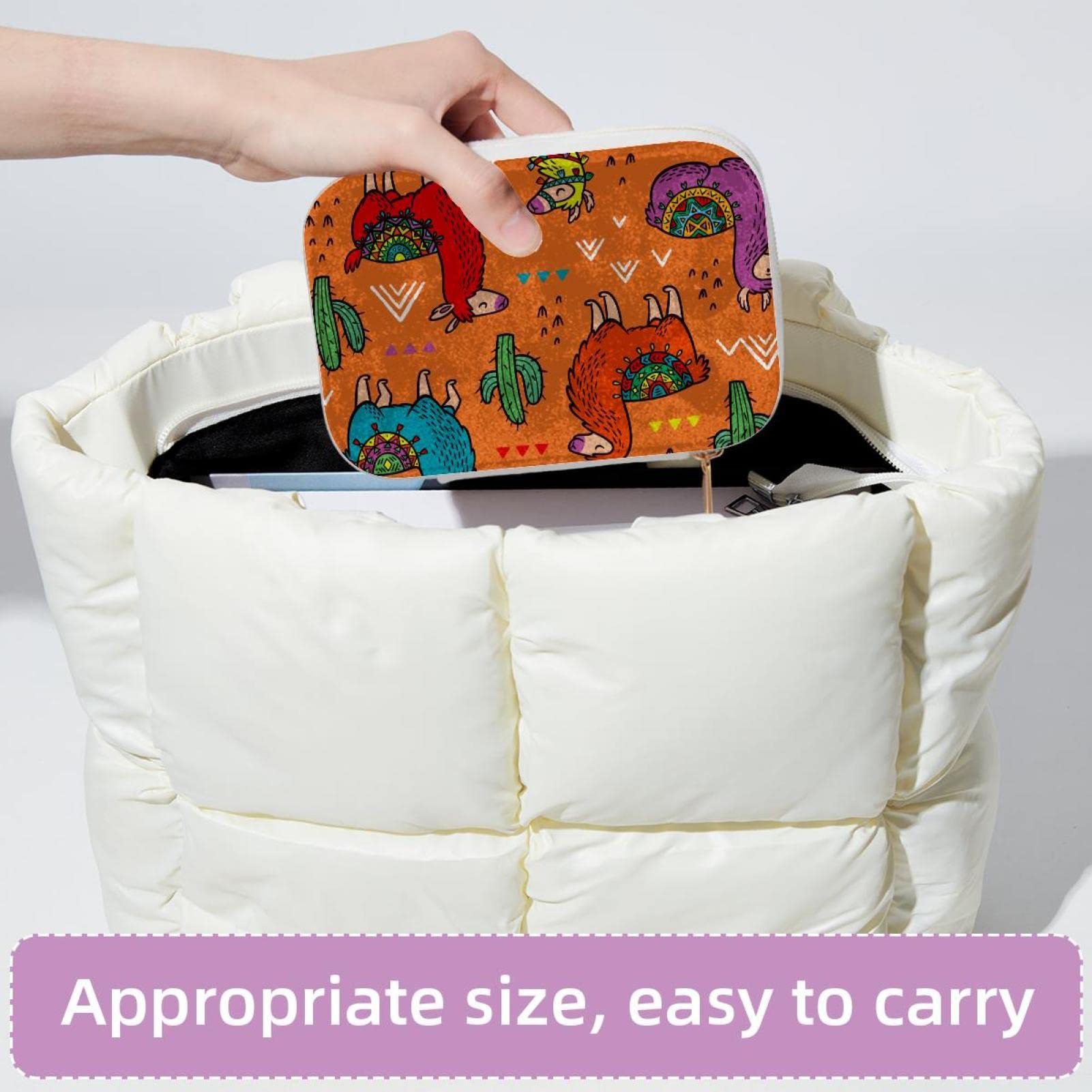 JEJEA Bloem Alpaca Print Lederen Sieraden Doos Voor Vrouwen, Sieraden Organizer, Trinket Opslag Case, Gift Voor Vrouwen