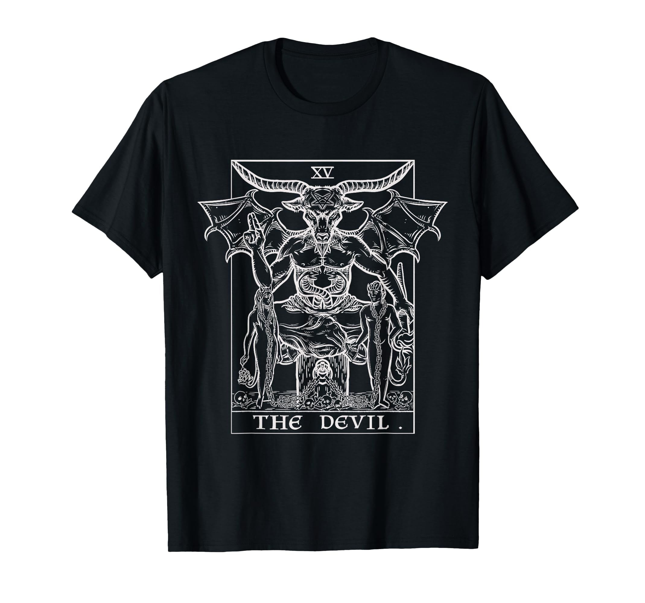 The Devil Tarot Card Baphomet Gothic Halloween Satanic Witch T-Shirt