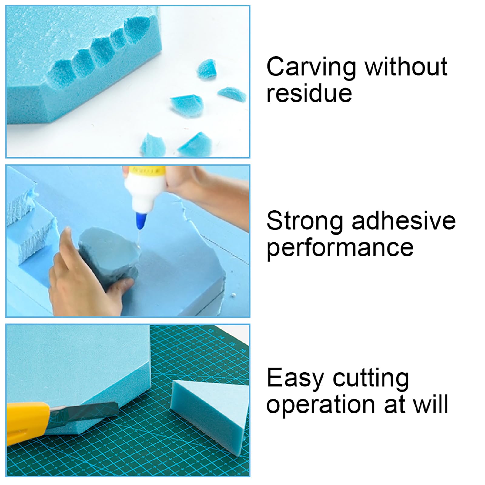 LOMUG Hartschaumplatten 6 Stück - 40x30x2cm, Bastelplatten Für Modellbau & DIY