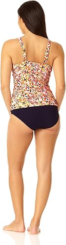 Miniatura 5 de Anne Cole Top tankini bandeau con nudo frontal con giro en vivo