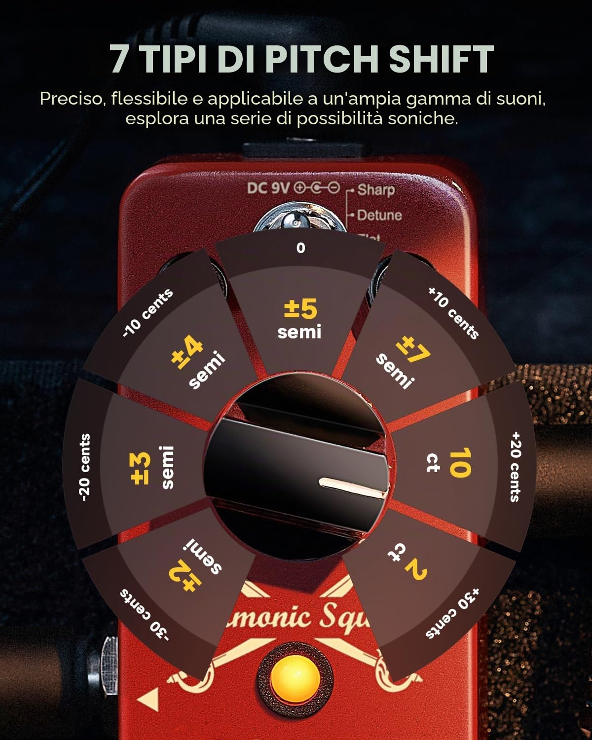 Donner Pedale Octave per Chitarra, Harmonic Square Pedale Mini