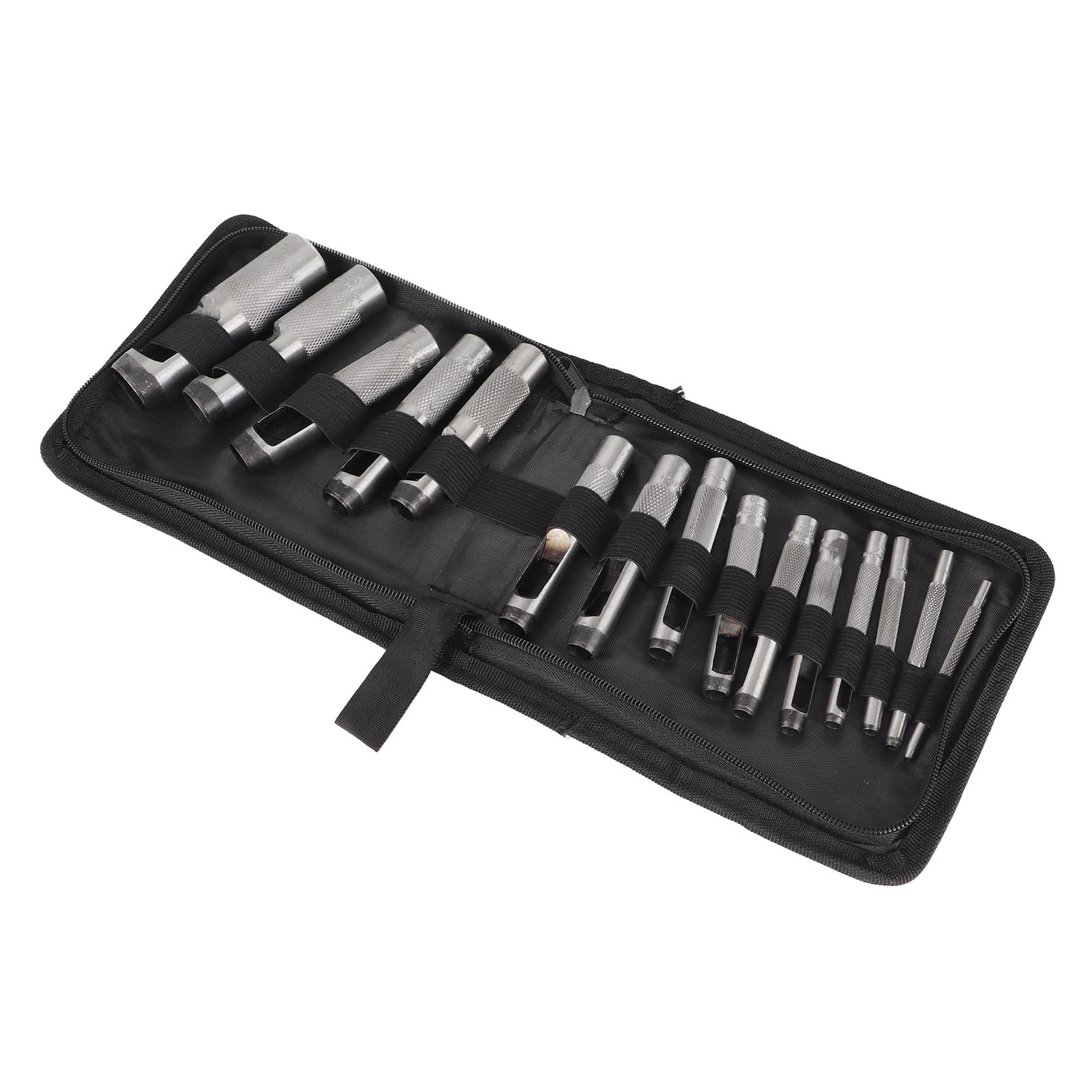Annadue Sacabocados de Acero Al Carbono para Cuero, 15 Piezas,