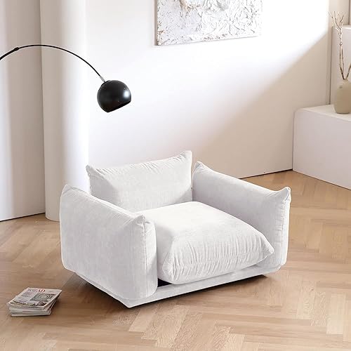 Miniatura 6 de JACH Sofá moderno y cómodo de mediados de siglo con cojín grueso, silla de felpilla con un solo acento y asiento profundo, sofás de felpa de 50