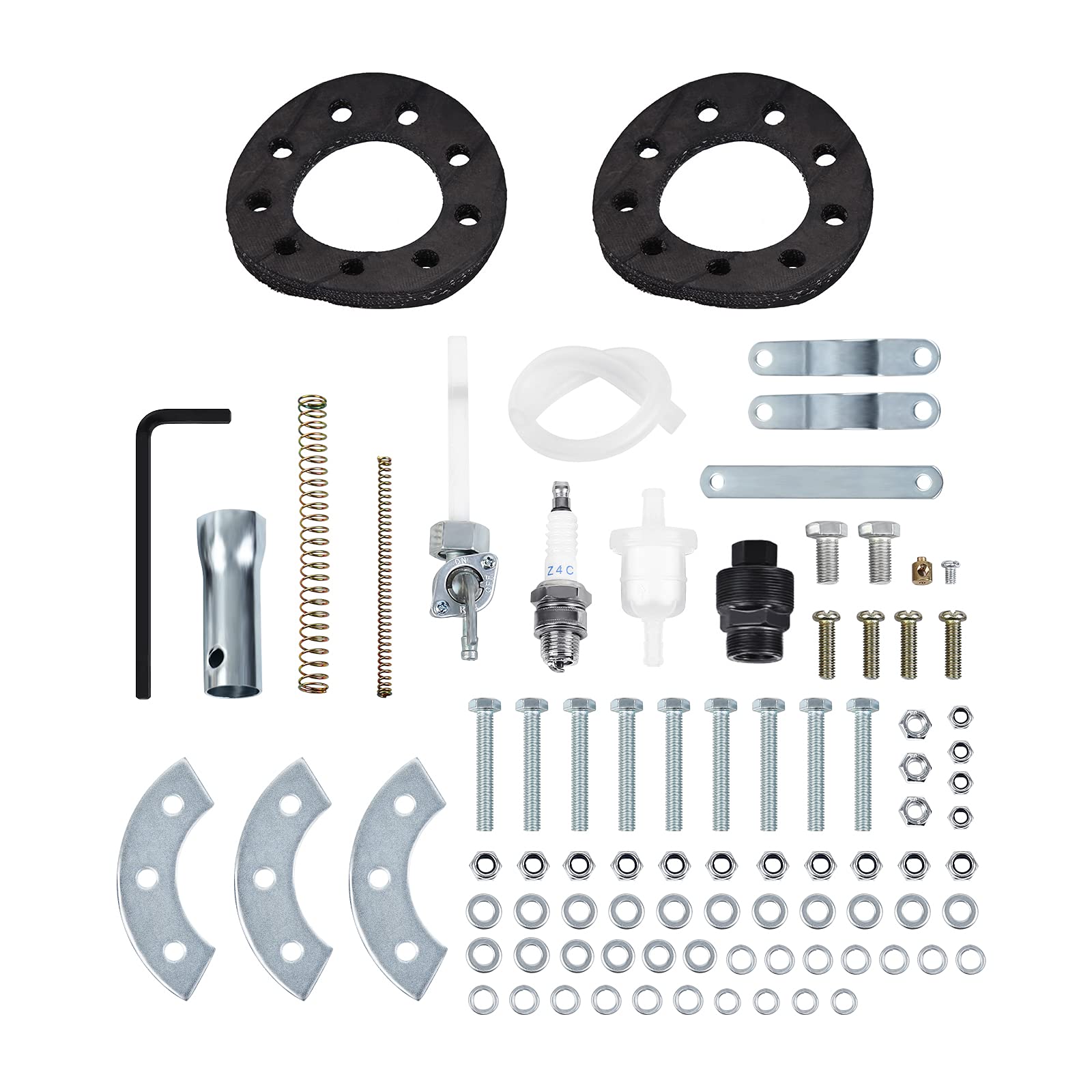 Ambienceo Argent 2 Temps 50cc vélo Essence Moteur motorisé Moteur vélo kit(avec Un Cadeau au Hasard)