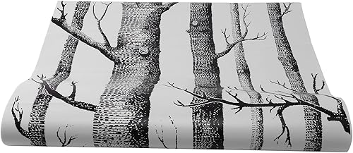 Pockety Papel tapiz de árbol negro para dormitorio diseño moderno sala de estar rollo de papel de pared rústico