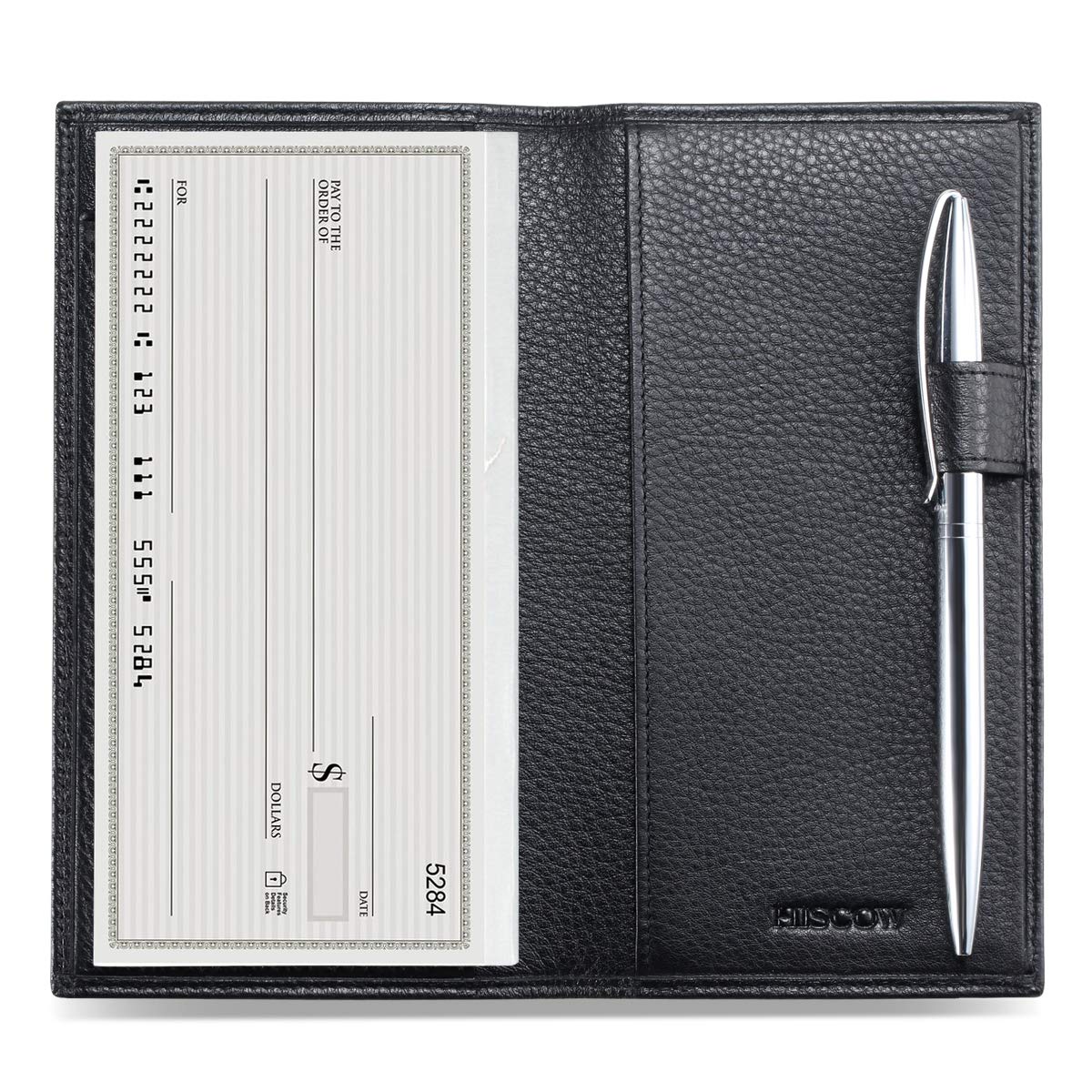 HISCOW Supple Leather Checkbook Cover with Free Divider - Italian Calfskin