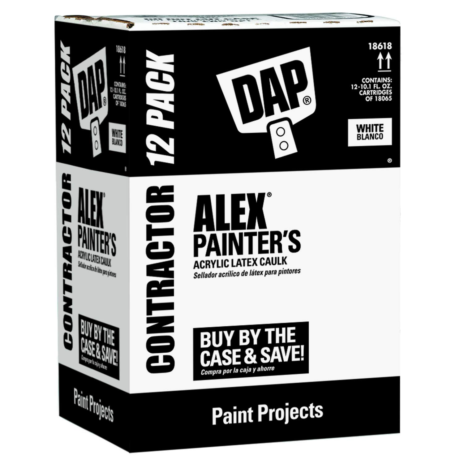 12-Pack of 10.1 oz Dap 18670 White Alex Painters Acrylic Latex Caulk