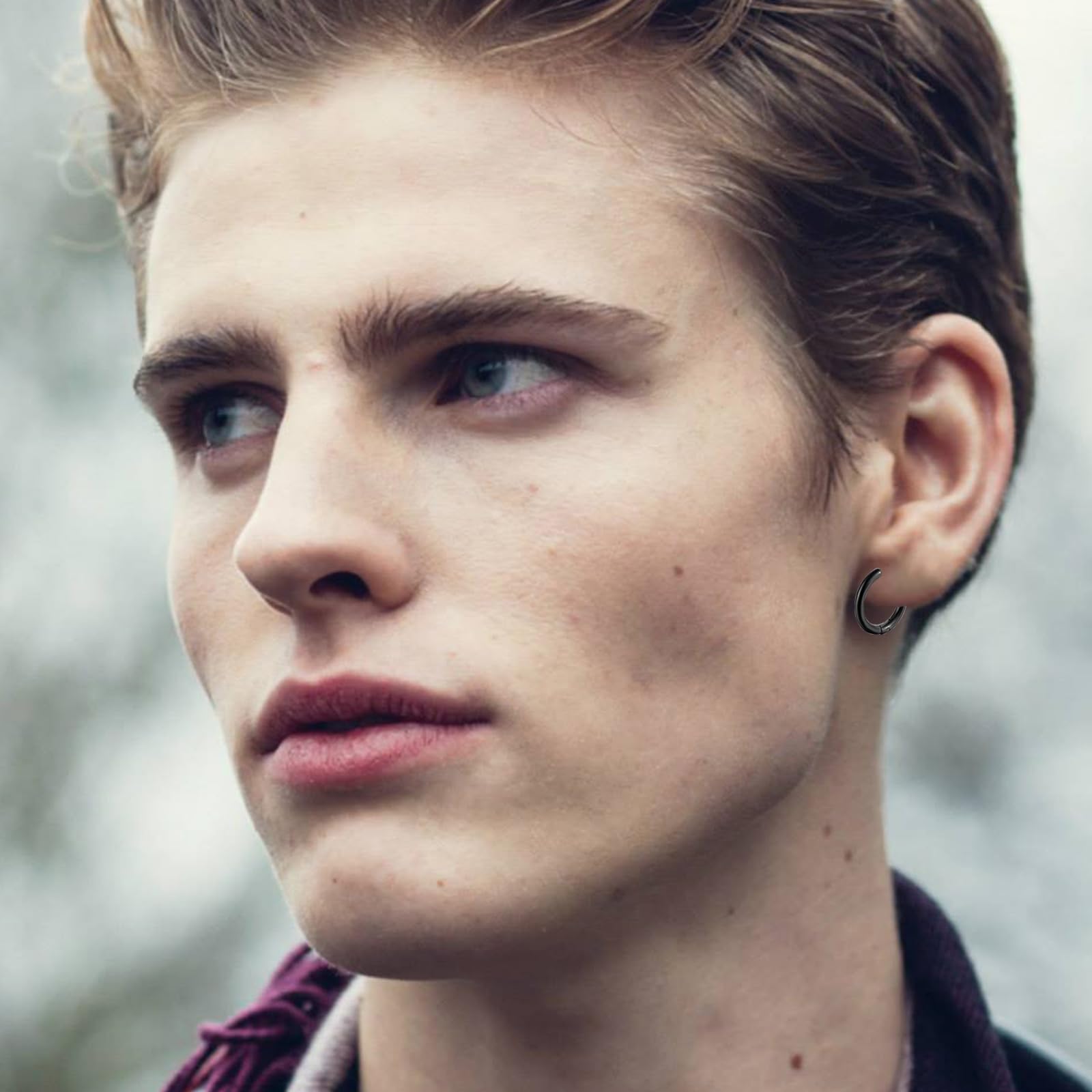 12 par kolczyki magnetyczne mężczyźni bez dziury kolczyki ze stali nierdzewnej koło kolczyk klips nie piercing sztuczne kolczyki czarny srebrny zestaw
