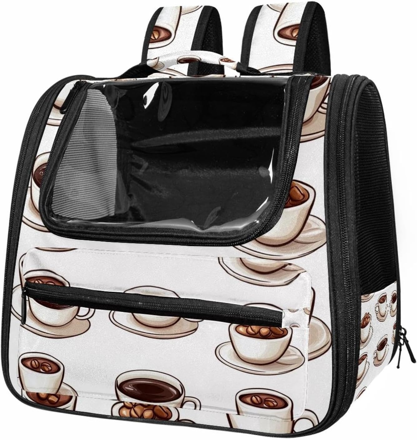 Portable Travel pet Backpack Carrier Hamster Bag Small Dog cat Carrier Breathable Hang Bag, Coffee Tables (3)