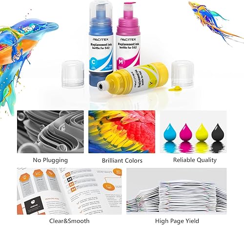 Miniatura 3 de Replacement for Epson 542 Ink Refill Bottles Work for ET-5850 ET-5880 ET-5170 ET-16600 ET-16650 ET-5800 ET5850 ET5880 ET5170 ET16600
