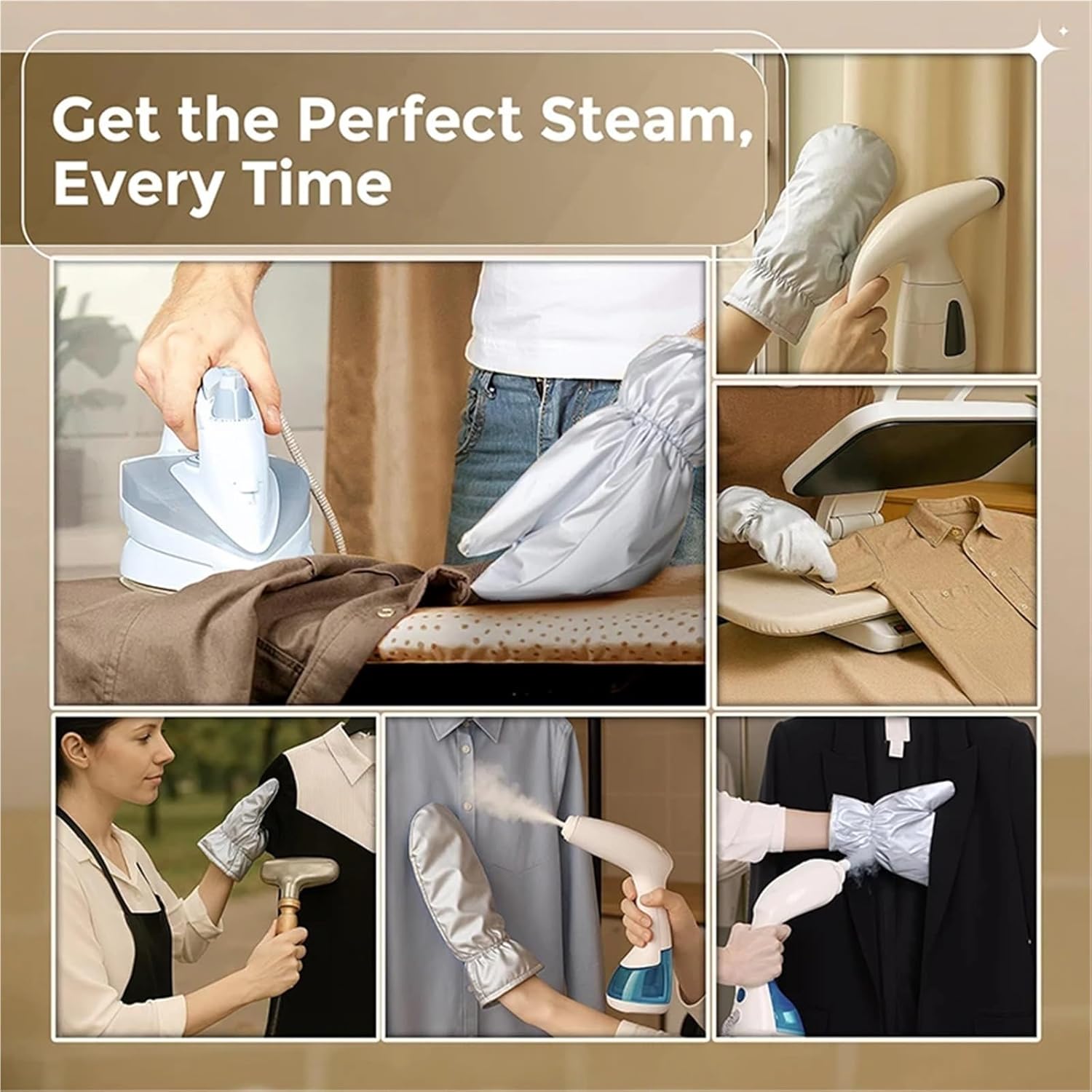 Steamer Glove 24pcs Grey Protective Garment Steaming Glove - Heat-Resistant Iron Mitt(Color1)