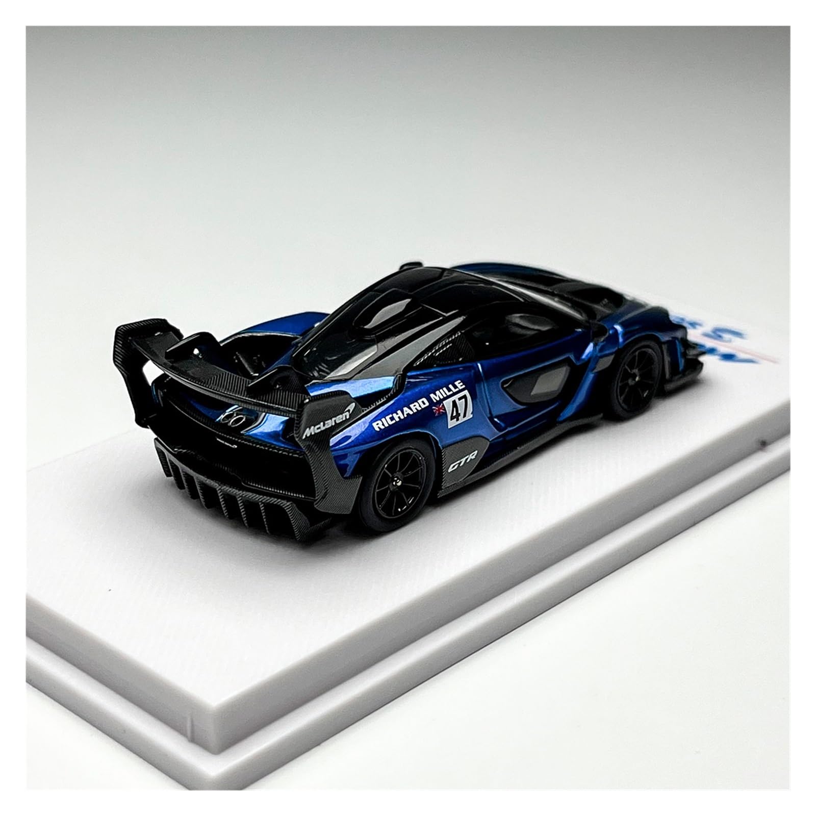 Modellauto Im Maßstab 1:64 Für McLaren Senna GTR Rot Kleinmaßstab Metalldruckguss Gedenklegierung Automodell Für Die Sammlung(Blue)