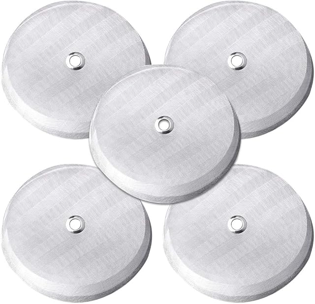 5Pcs French Press Replacement Filter Screen, Reusable Stainless Steel Cafetiere Filter Mesh for Universal 1000 ml / 34 oz / 8 Cup French Press Coffee Makers