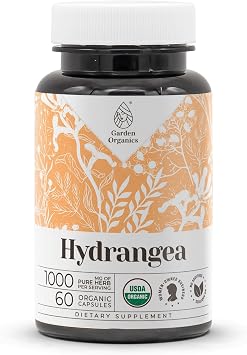 Hydrangea USDA Organic 60 Capsules | Circulatory System, High-Potency Natural Supplement | Certified Organic Vegetarian Capsules and Organic Hydrangea arborescens Dried Root 60 Capsules