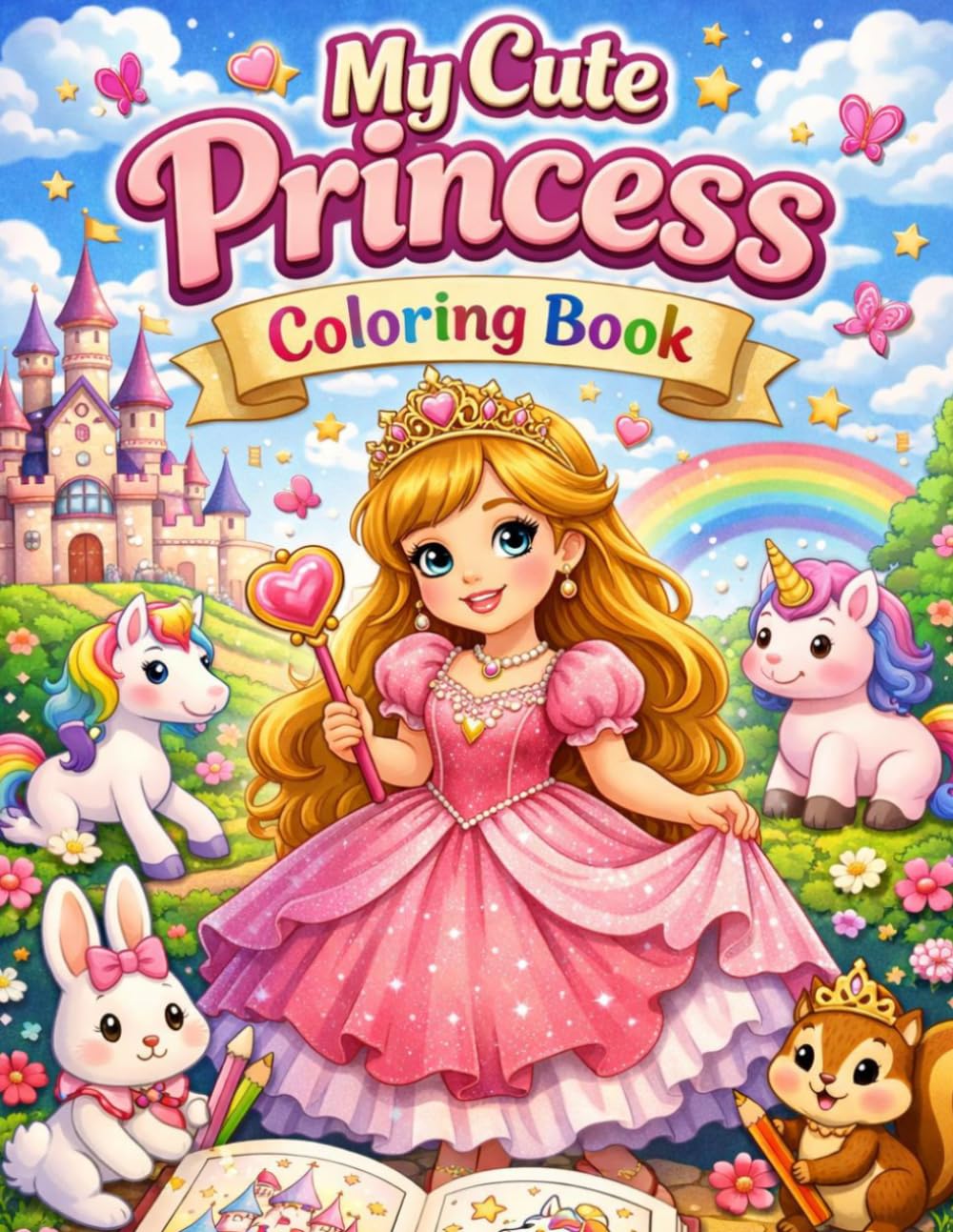 My Cute Princess Coloring Book: Sweet Princess & Fairy Tale Coloring Fun