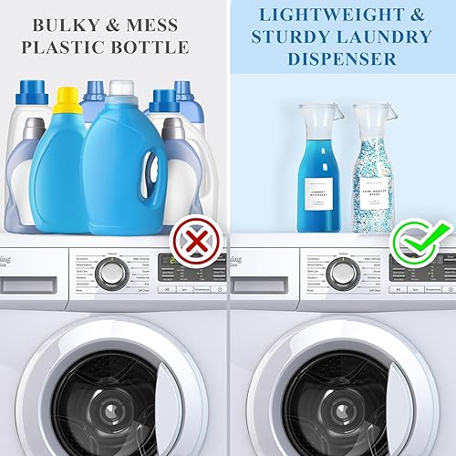 Miniatura 4 de Botella dispensadora de detergente para ropa sucia de 40 onzas con etiqueta impermeable para detergente para ropa sucia, jabón, suavizante de tela,