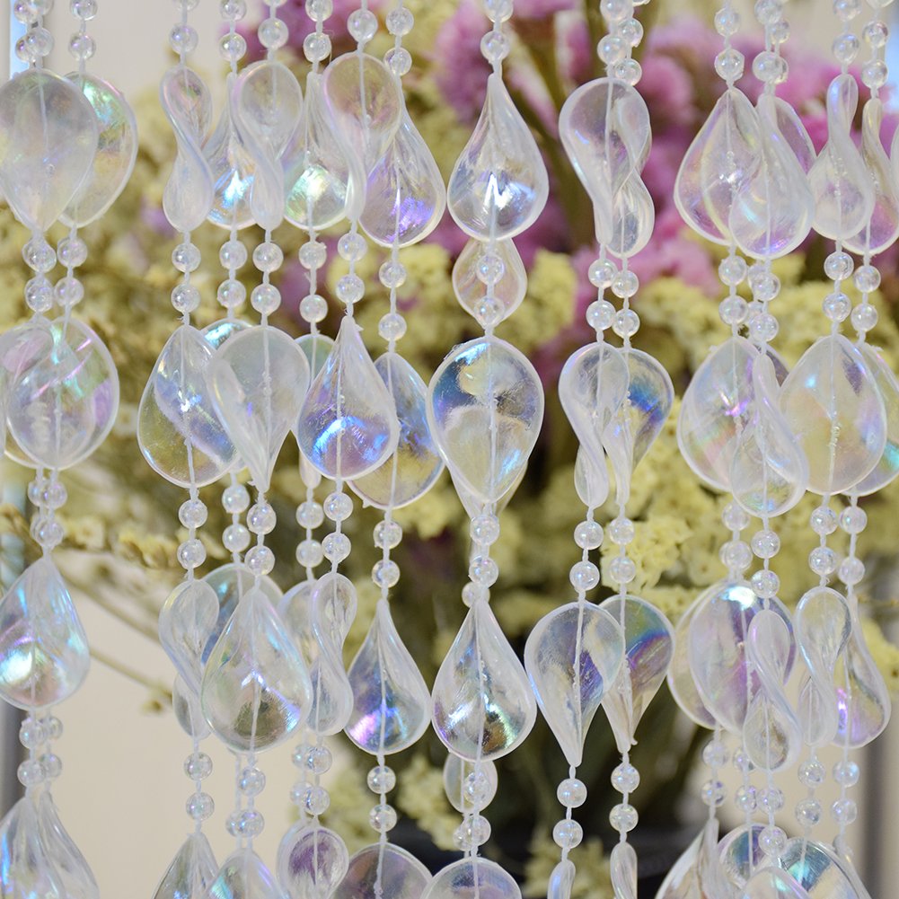 10Meter Clear Iridescent Crystal Bead Likes Maple Leaf by The roll for Wedding Decorations