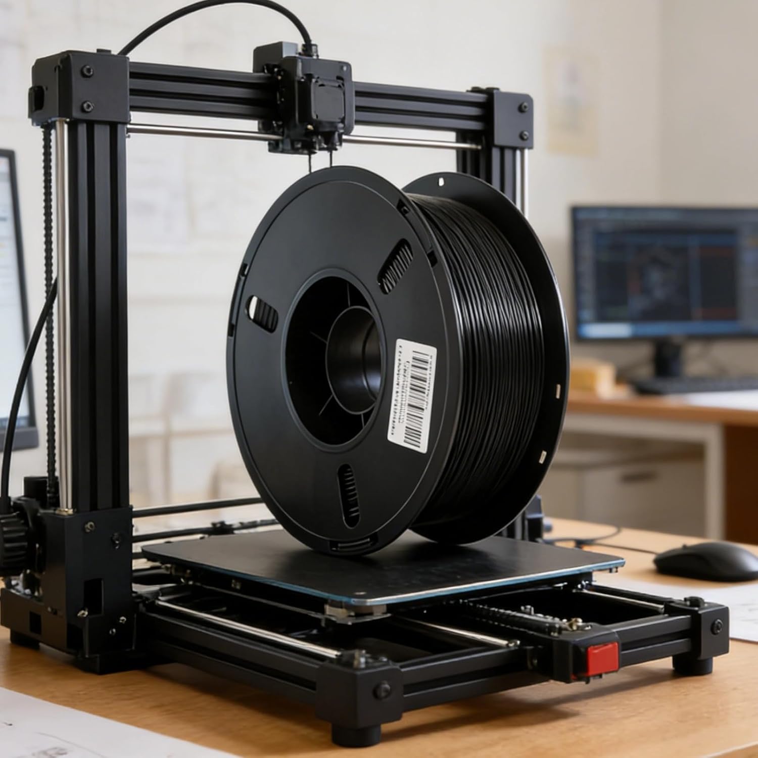 1.75Mm Pla Black Filament, 1Kg Spool, High Speed 3D Printing Filament, 1.75+/-0.02Mm, Vacuum Pack, Compatible 3D Printers