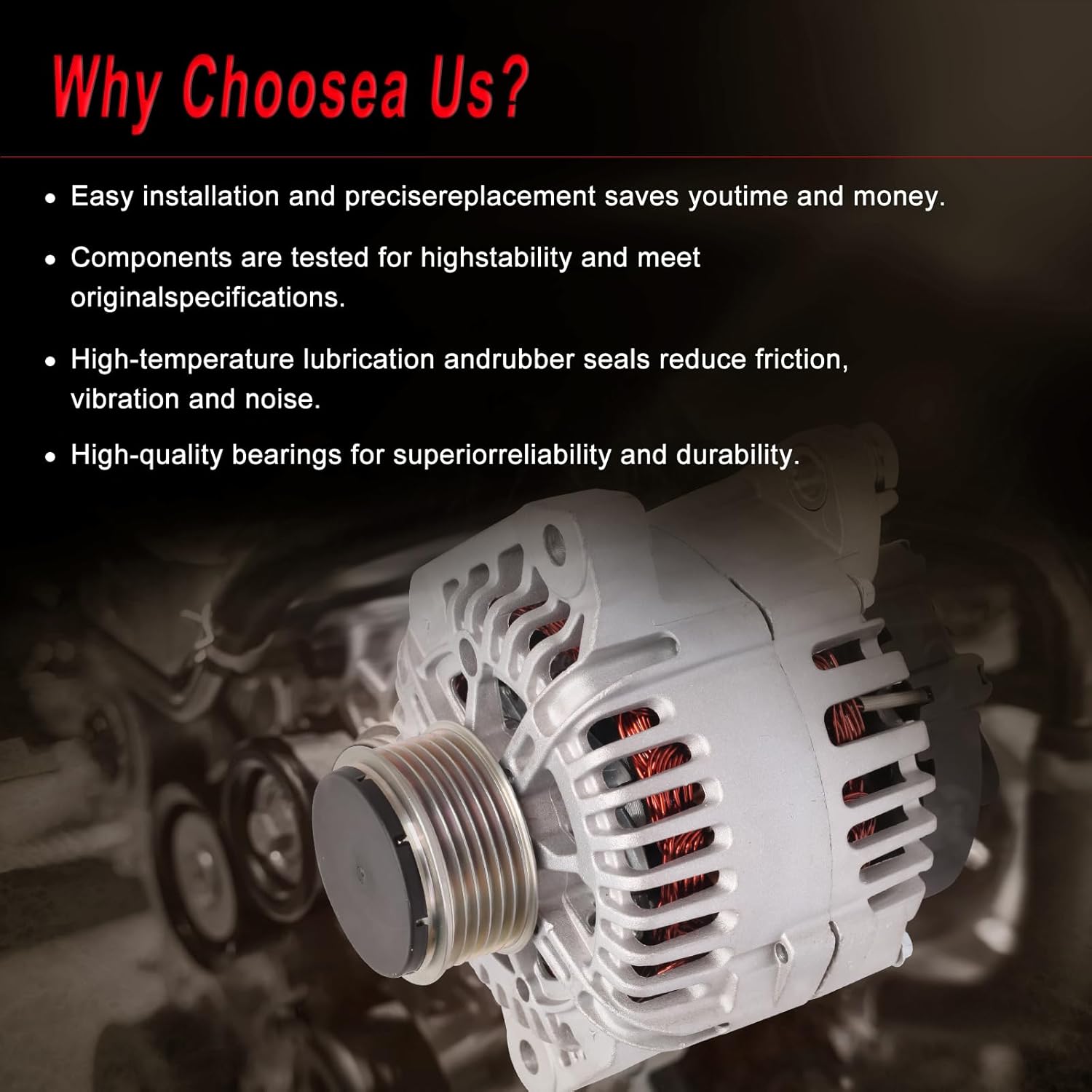 Alternator Compatible with 2006-2010 Sonata 2010-2013 Forte 2012-2013 Forte5 06-10 Magentis Optima 2007-2012 Rondo 2.0L 2.4L Replace for 11189N 373002G100 3730025201