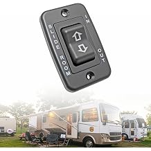 S141 RV Slide in Slide Out Contoured Switch with Bezel,for Motor Switching/Reversing Applications with Slide Room Label Bezel,5 Pin 20 Amp Continuous/40 Amp Peak,Camper for Black Electric Switch