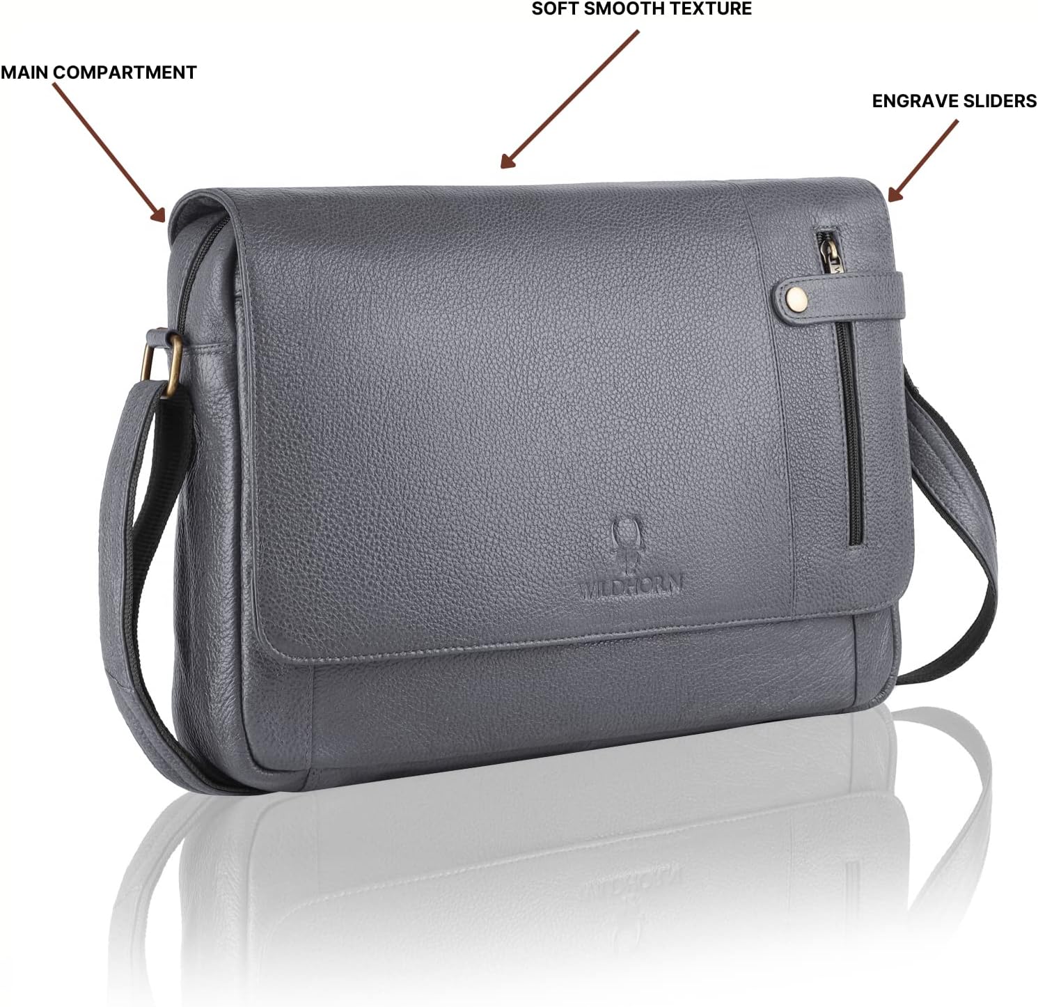 WILDHORN Leather Laptop Messenger Bag for Men