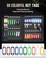 Vista 6 de Uniclife Gabinete de llaves de 60 posiciones con cerradura de combinación reiniciable, caja de almacenamiento de seguridad digital negra