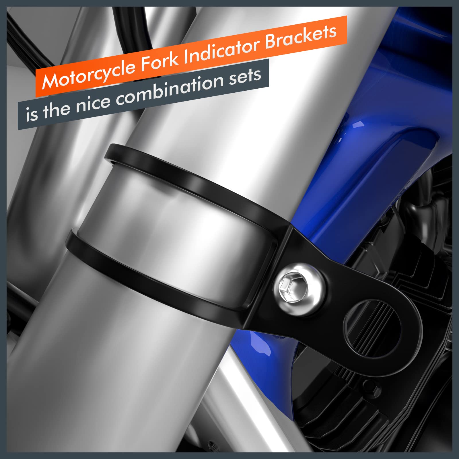 Mad Hornets Turn Signal Brackets,Front Turn Signal Light Bracket Holder Fork Bar Mount Clamp Holder 41-51mm Front Fit Most of Motorcycle Street Bikes Sport Bikes Chopper Black