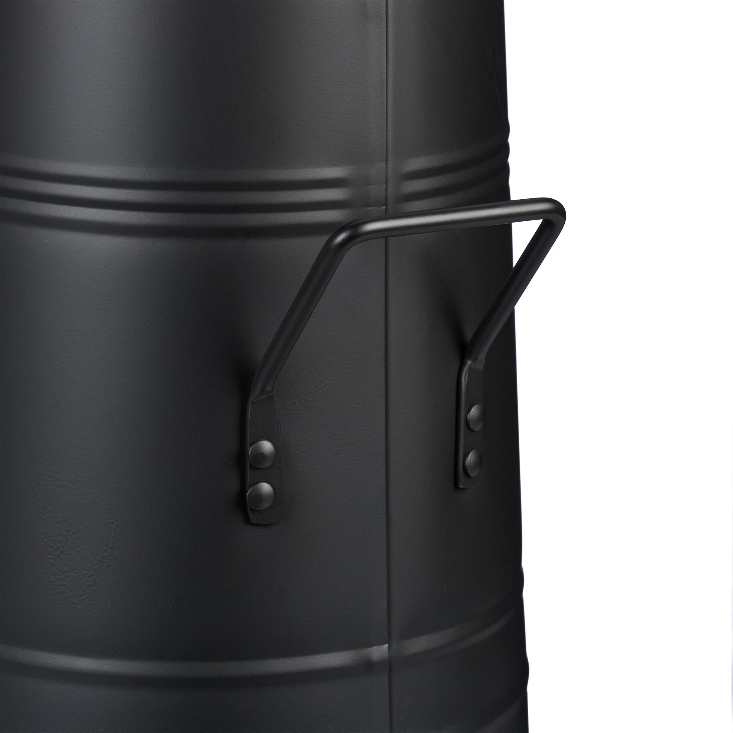 Reaxdays Charbonnière, 12 litres, 2 poignées, à remplir, métallique, pour Le granulé de Bois ou Le Charbon, Noir
