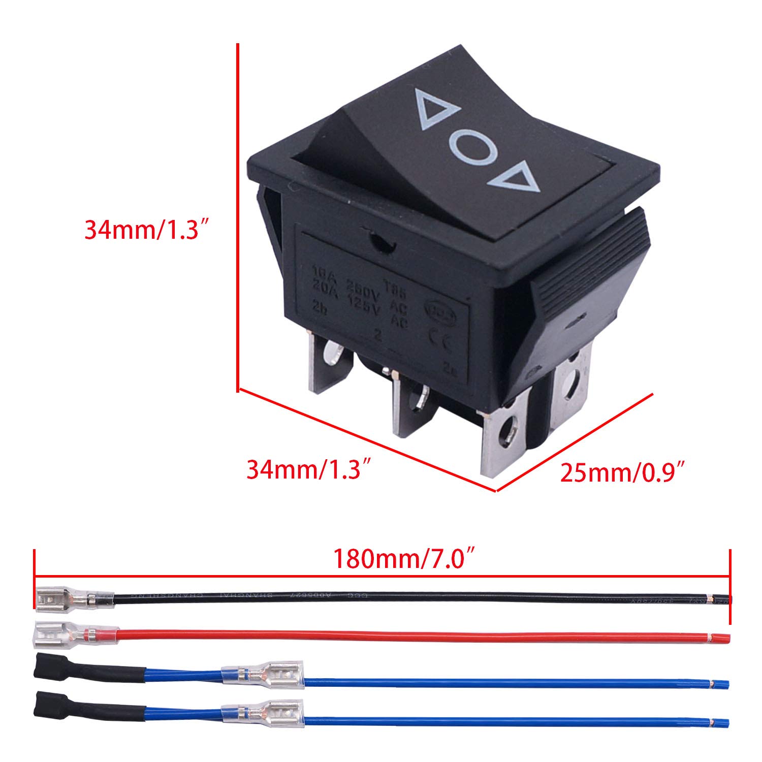 Snapklik.com : Weideer 20A 12V DC Motor Polarity Reverse Rocker Switch ...