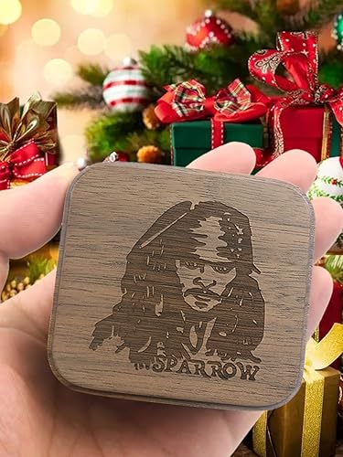 Miniatura 6 de Sinzyo Davy Jones - Caja de música vintage para regalo de cumpleaños, día de San Valentín, Navidad (caja de nogal con notas musicales)