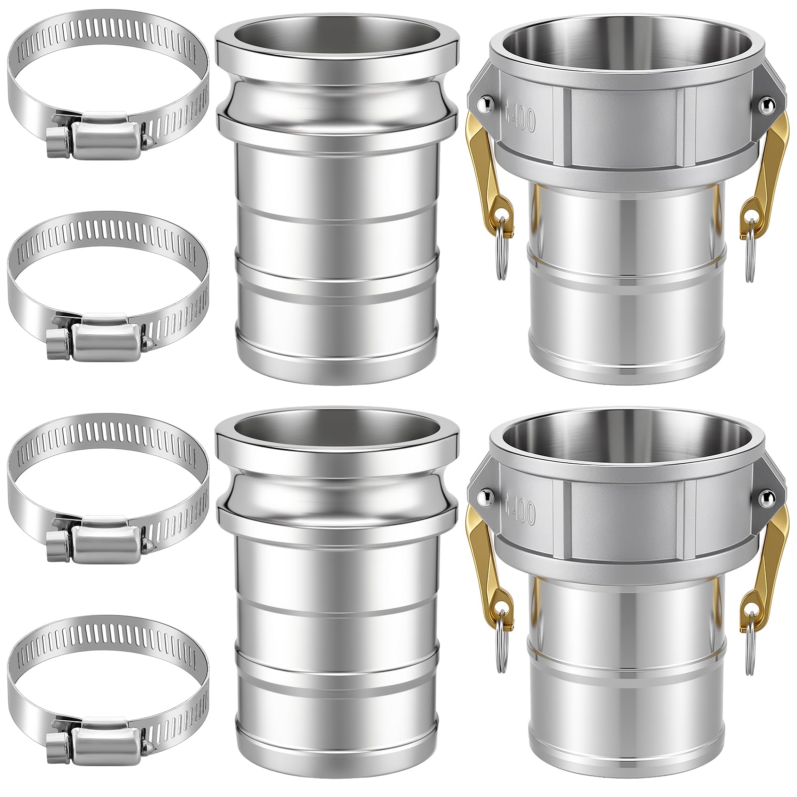 2 Set 4 Inch Camlock Fittings Type C&amp;E