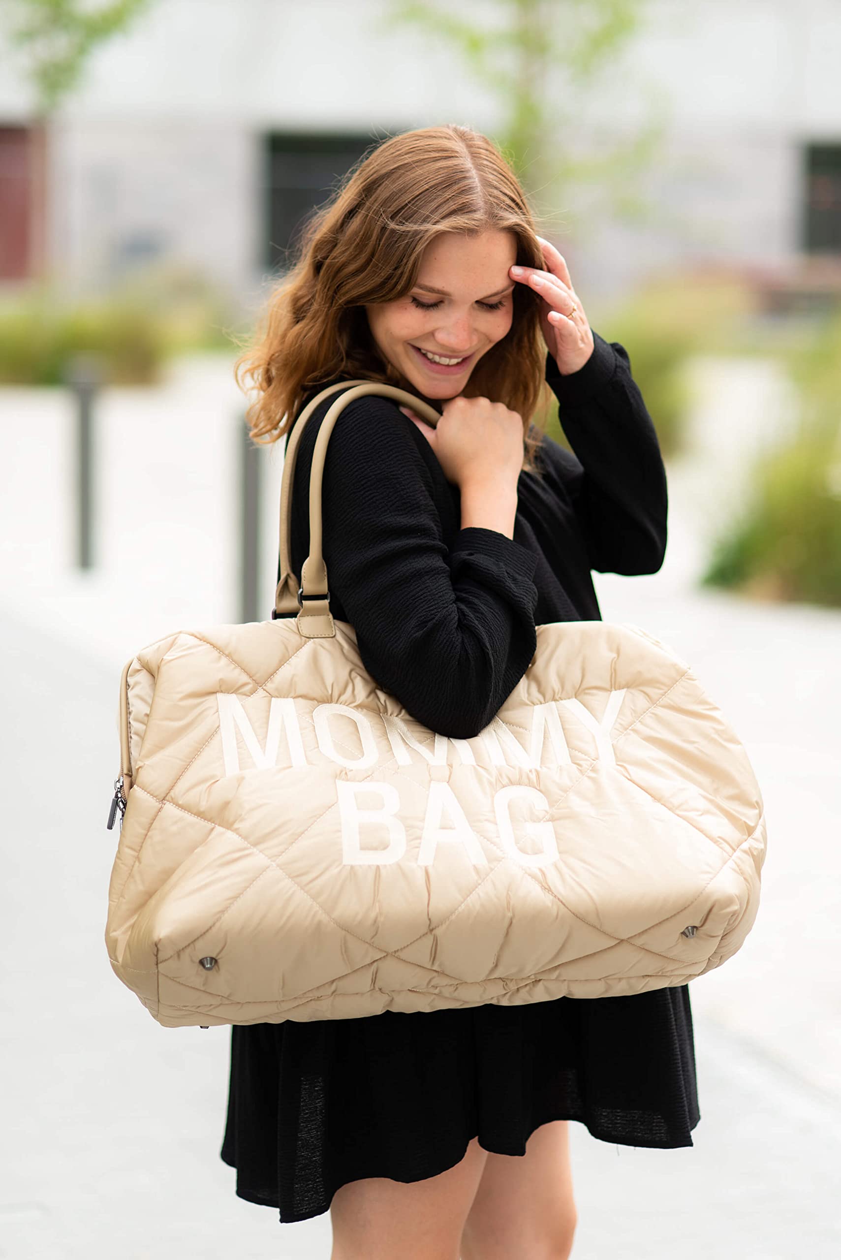 CHILDHOME Mommy Bag Wickeltasche große Kapazität verstellbarer Schultergurt Thermotasche