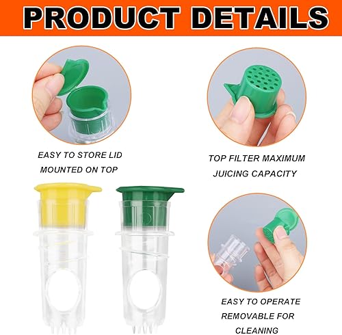 Miniatura 4 de 2 exprimidores de limón con tapa de rosca, prensa manual con filtro integrado, exprimidor de mano de naranja cítrico lima para bebidas, cocinar