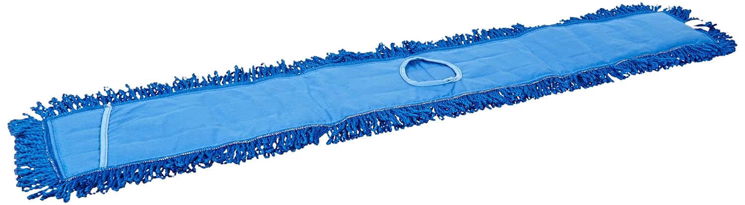 Impact LFCB48 Fringe Dry/Dust Mop Microfiber Pad, Canvas Back, 48" Length, Gray/Blue (3 Bags of 12)